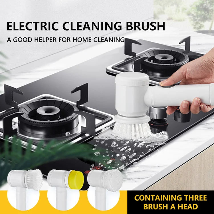 Electric Cleaning Brush With 3 Brush Heads