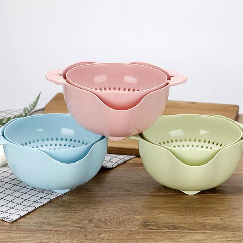 Household Double-layer Kitchen Vegetable Washing Fruit Basket.